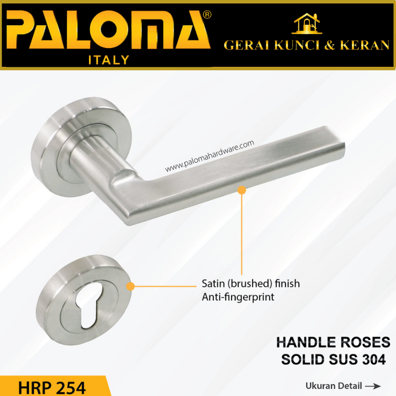 Handle Pintu Roses PALOMA HRP 254 LHS RUBEN STAINLESS STEEL