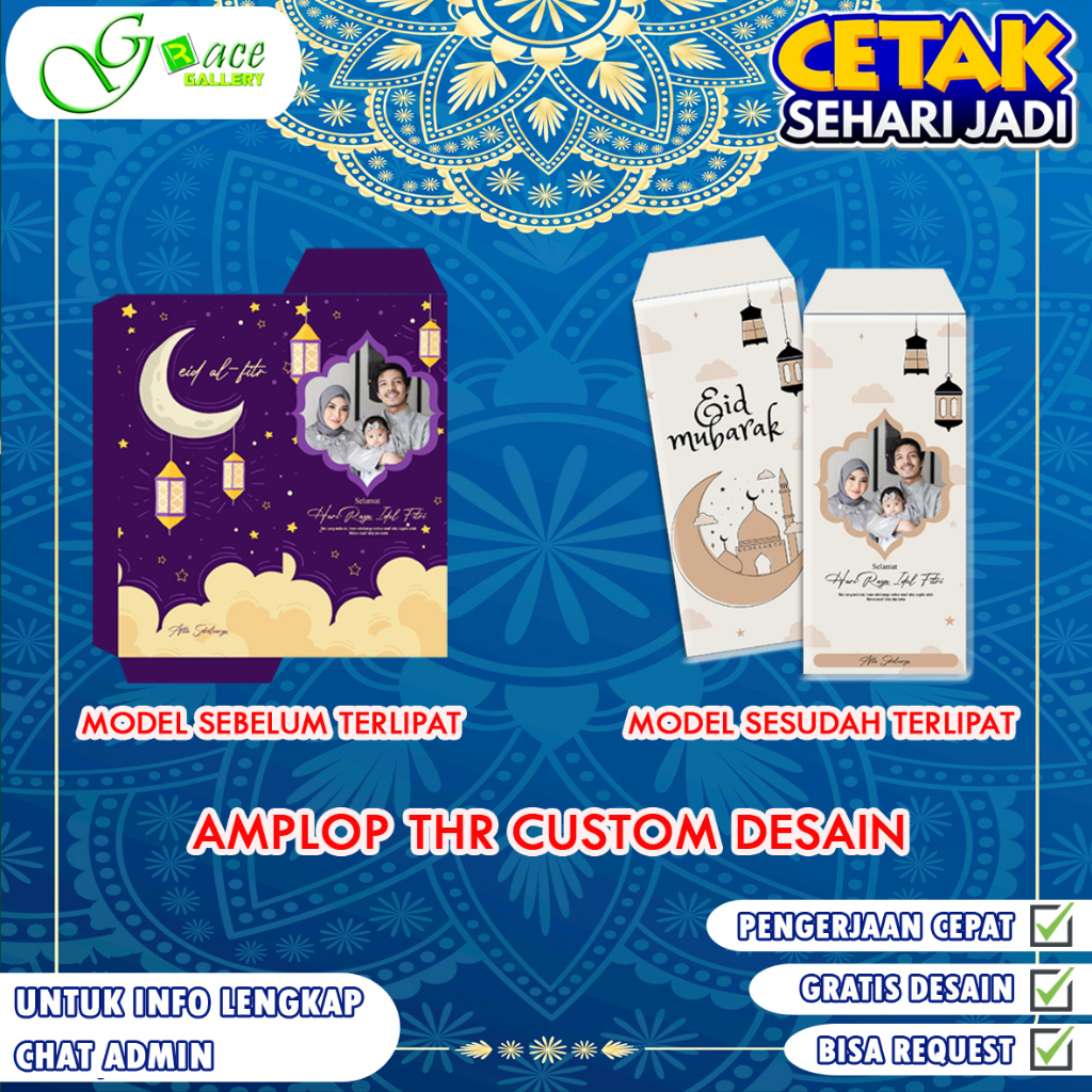 

Amplop THR Lebaran Ukuran Sedang Bisa Custom Foto dan Nama