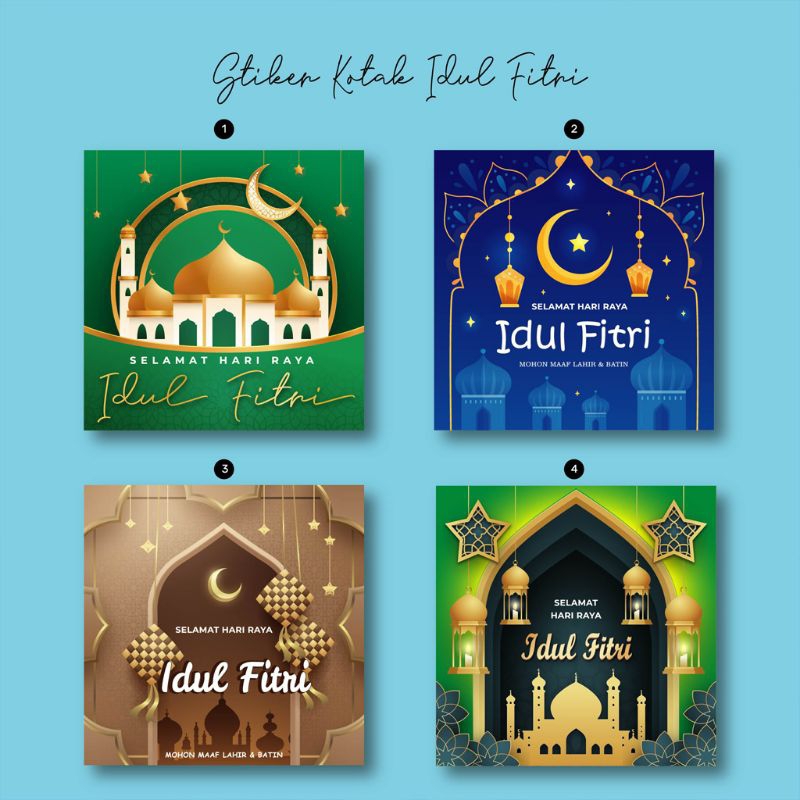 

Stiker Lebaran Kotak / Stiker Idul Fitri
