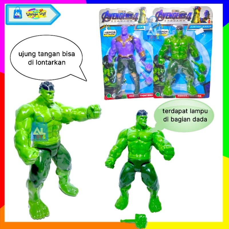 MAINAN FIGUR ROBOT HULK THANOS AVENGERS TOYS LED &amp; TANGAN BISA DI LONTARKAN MAINAN ANAK MURAH 1155AB