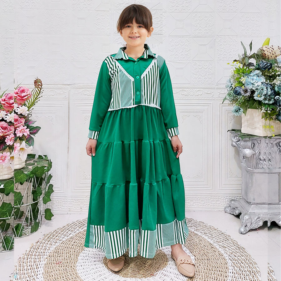 GAMIS ALEA 2in1 BEST OF MY LOVE ANAK PEREMPUAN RUFFLE  ROMPI VEST SALUR by GL FASHION