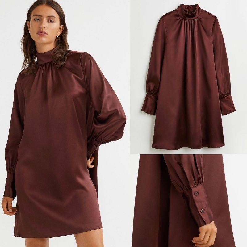 Hmm highneck silk dress