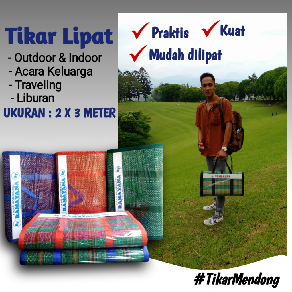 Tikar Tiker Lipat Piknik Jumbo 300x200 / Tikar Lantai