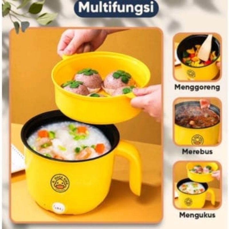 Multifungsi electric pan / Panci Listrik lapisan stainless dan plastik 18CM