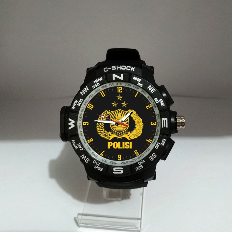 Jam Tangan Logo POLRI / Jam Tangan Custom Pria Logo Polisi
