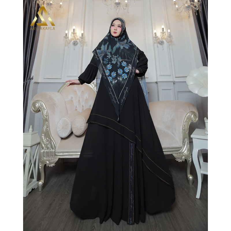 Pre order gamis syari | black series by arsyakayla | gamis syari premium | gamis syari polos | gamis