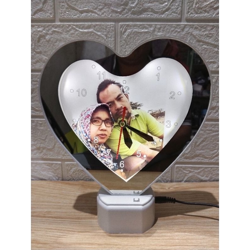 Magic Mirror Clock / Cermin Ajaib Jam / Love Mirror / Cermin Custom / Kado Custom / Kado Unik /