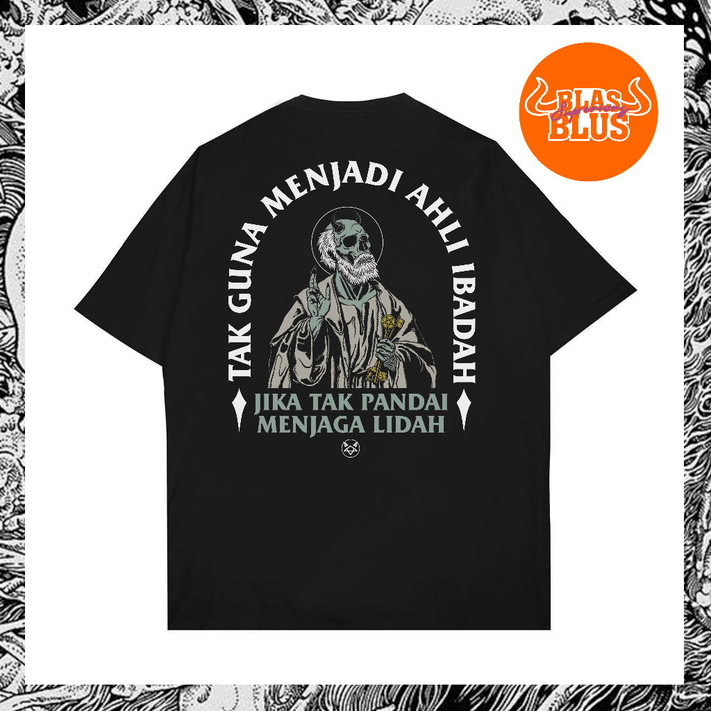 Kaos Satanic Kata Kata Baju Pluralisme Pakaian Pria Hitam