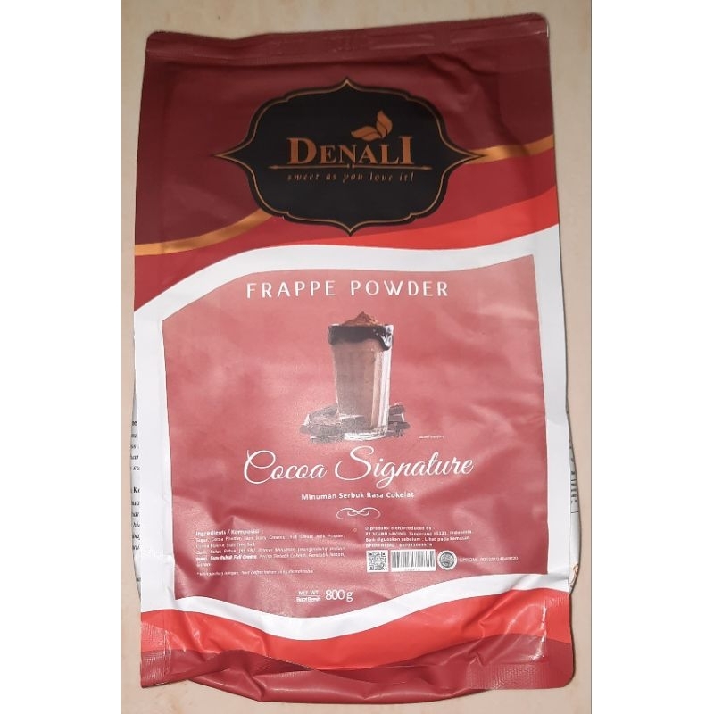 

Denali / DenalI frappe powder COCOA SIGNATURE 800 gram ( minuman serbuk rasa coklat )