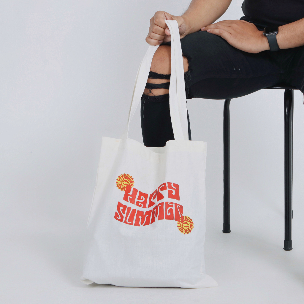 MONOLOG Canvas Tote bag Blacu Kanvas Tas Wanita Pria Korea Sekolah Kuliah Polos Custom Satuan Grosir