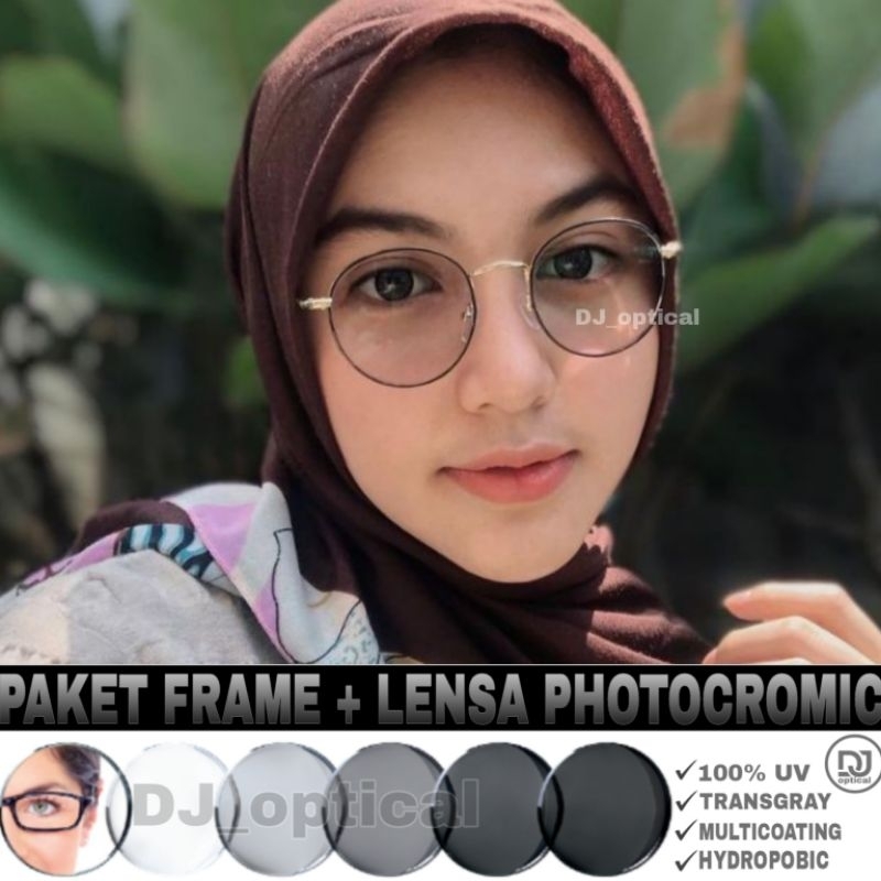 Frame Kacamata Korea Bulat | Kacamata Wanita| Kacamata Photocromic