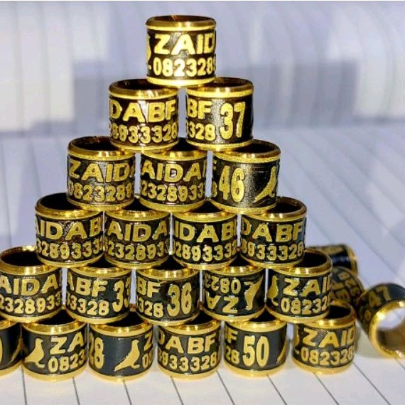 terbaru ring merpati Kuningan ukir warna. lovbird. perkutut murai dewasa