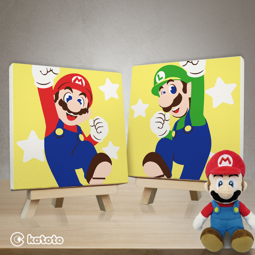 

PAINT BY NUMBERS MARIO VIDEO GAME PAINTING KIT BY NUMBER KANVAS 20X20 SET MELUKIS SUPER LUIGI BROS DIY PAINTING SET