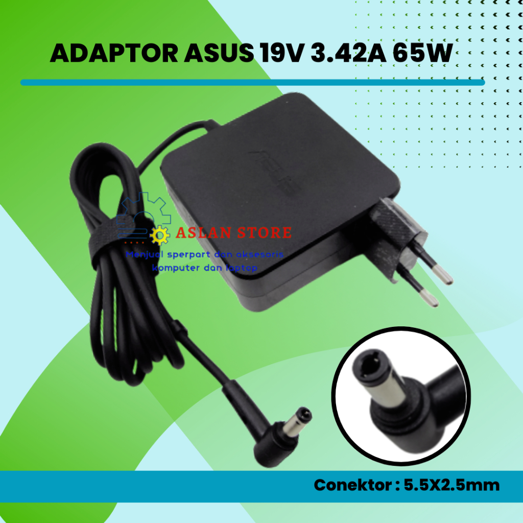Adaptor Asus  19V 3.42A 5.5x2.5mm AC Power Laptop asus K40ie K40ij K46cm A46cm K56cm Asus X551 X550 X550C X550CA X555L X555LA S300C S400CA S500CA