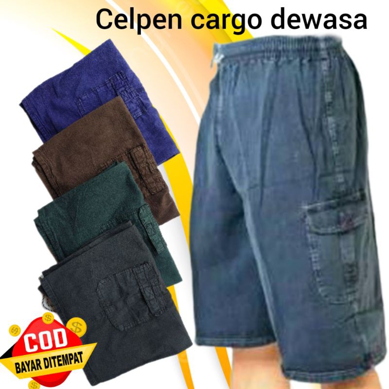 PROMO Celana Pendek CARGO Pria Kolor Harian Wanita Dewasa Chargo  Pinggang Karet Laki laki Grosir Pa
