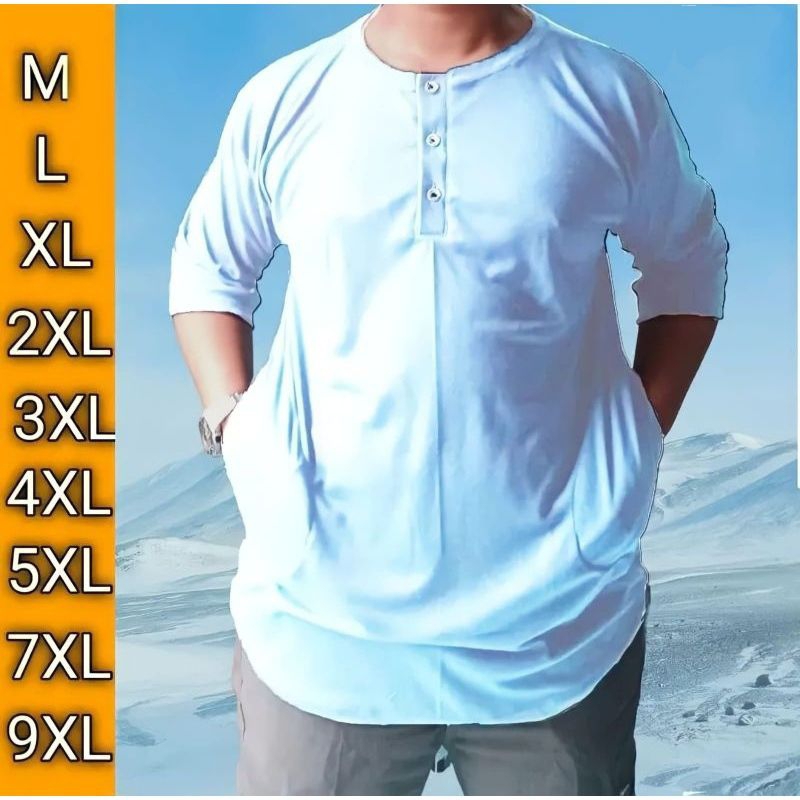 ARFA - Baju Kurta Koko Pria Laki Muslim Size M L XL XXL XXXL 3XL 4XL 5XL 7XL 9XL SUPER JUMBO Lengan 