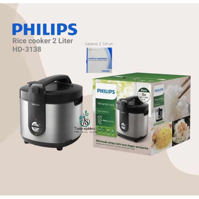 Rice cooker PHILIPS HD 3138 penanak nasi PHILIPS HD3138 2 LITER