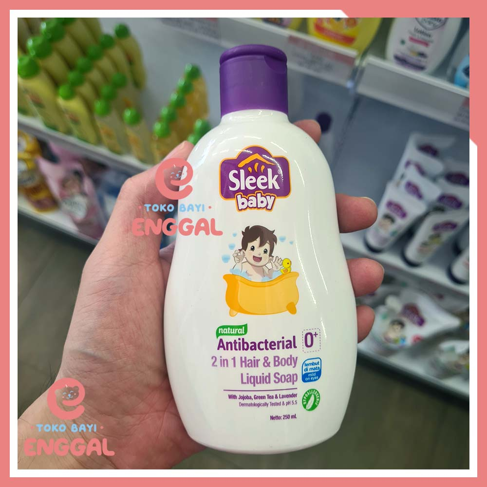 Sleek Baby Antibacterial 2 in 1 Hair &amp; Body Liquid Soap 250ml 120ml