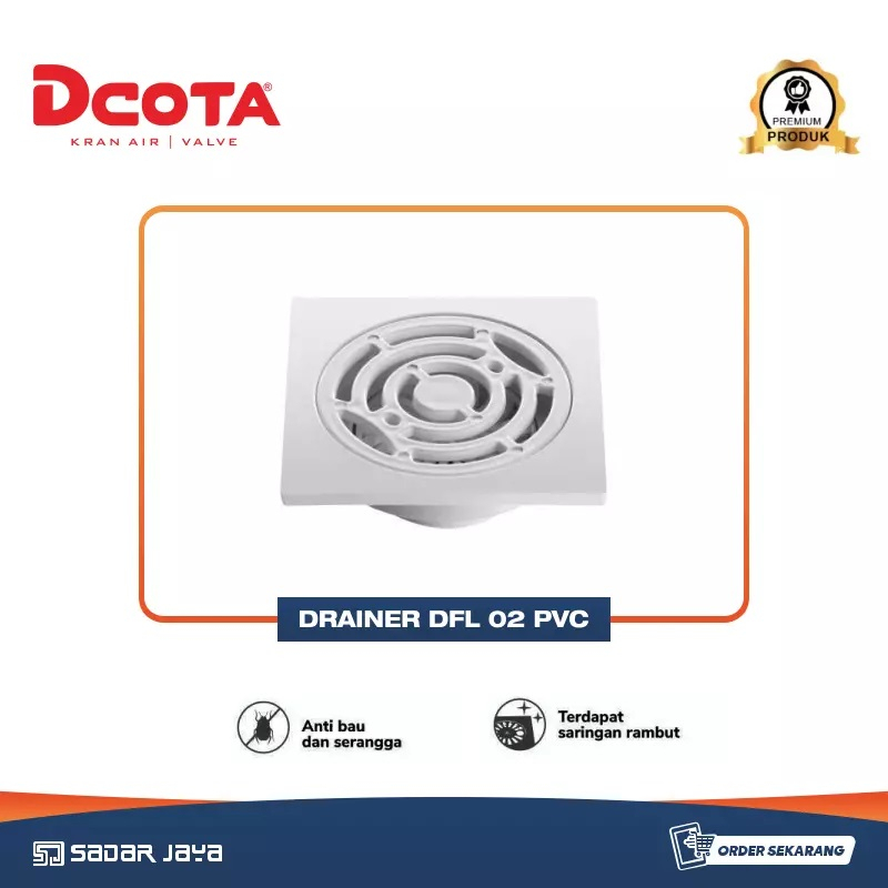 DCOTA DFL 02 Floor Drain PVC Saringan Got Plastik Pembuangan Air Drainer Murah 2&quot;