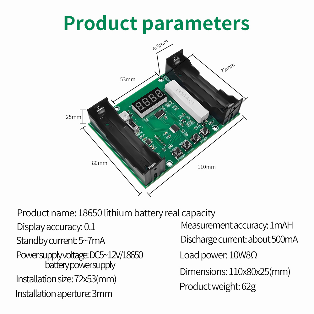 XH-M240 Battery Capacity Tester mAh mWh untuk Pengukuran Digital Baterai Lithium 18650 Adonan Lithium