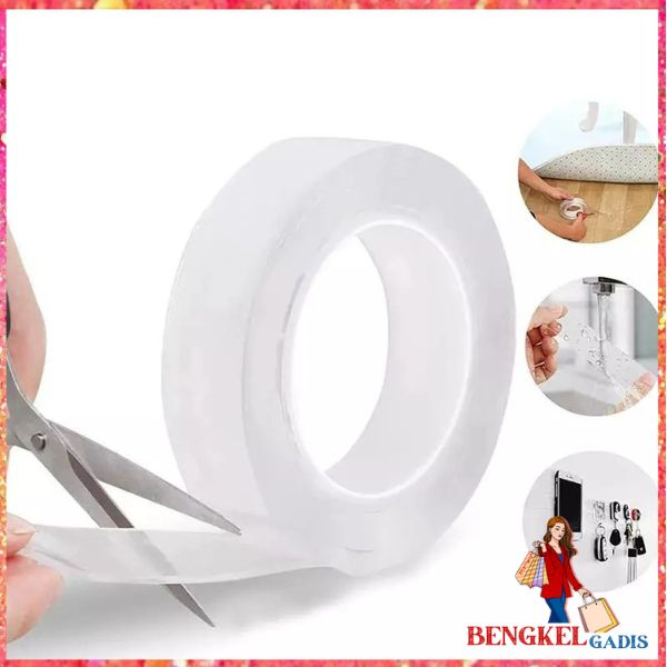 

BG Double Tape Gel Isolasi Bening 2 Sisi Anti Air Tape Ajaib Multifungsi Perekat Dinding Tembok Tanpa Bekas Selotip Ajaib Super Kuat Waterproof Reusable