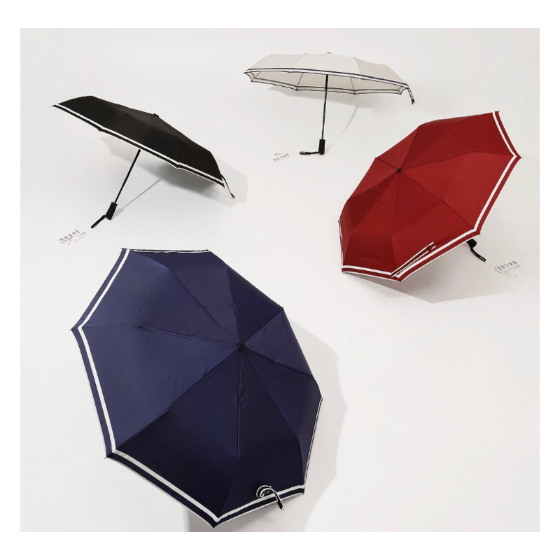 business three fold umbrella with stripes / payung miniso / payung lipat miniso