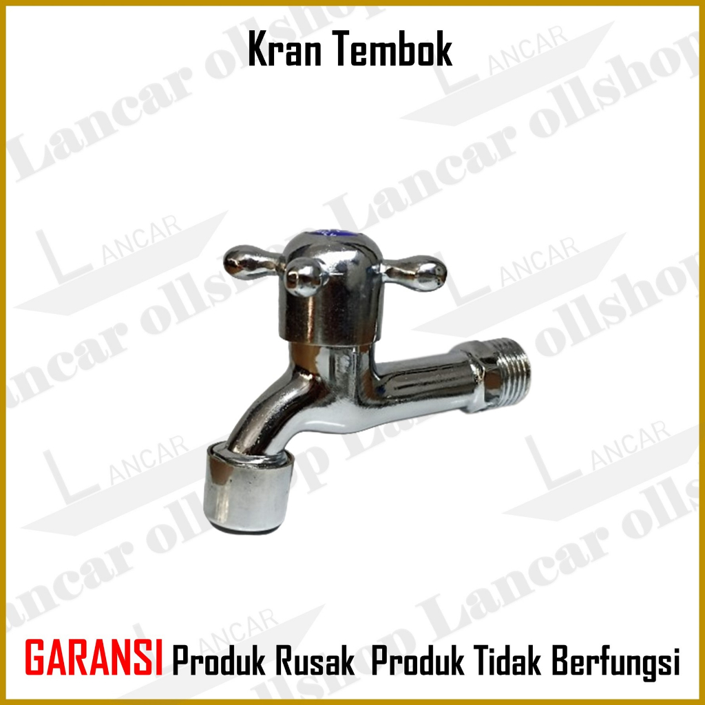 kran air tembok crom engkol / baling 1/2