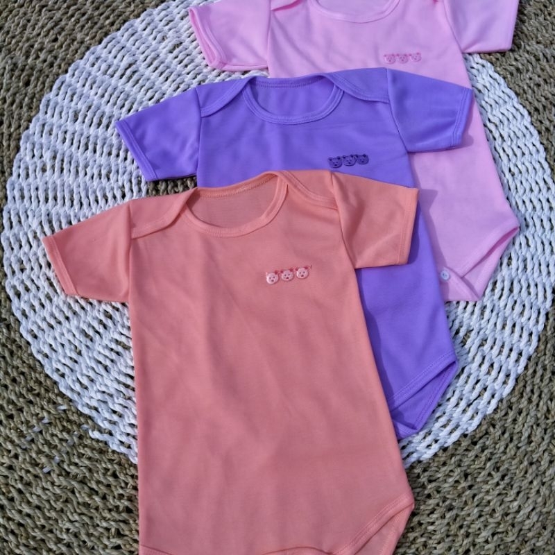 ISI 3 Pcs Jumper Bayi Jumpsuit Bayi Newborn Bodysuit Baby Seri Warna Perempuan