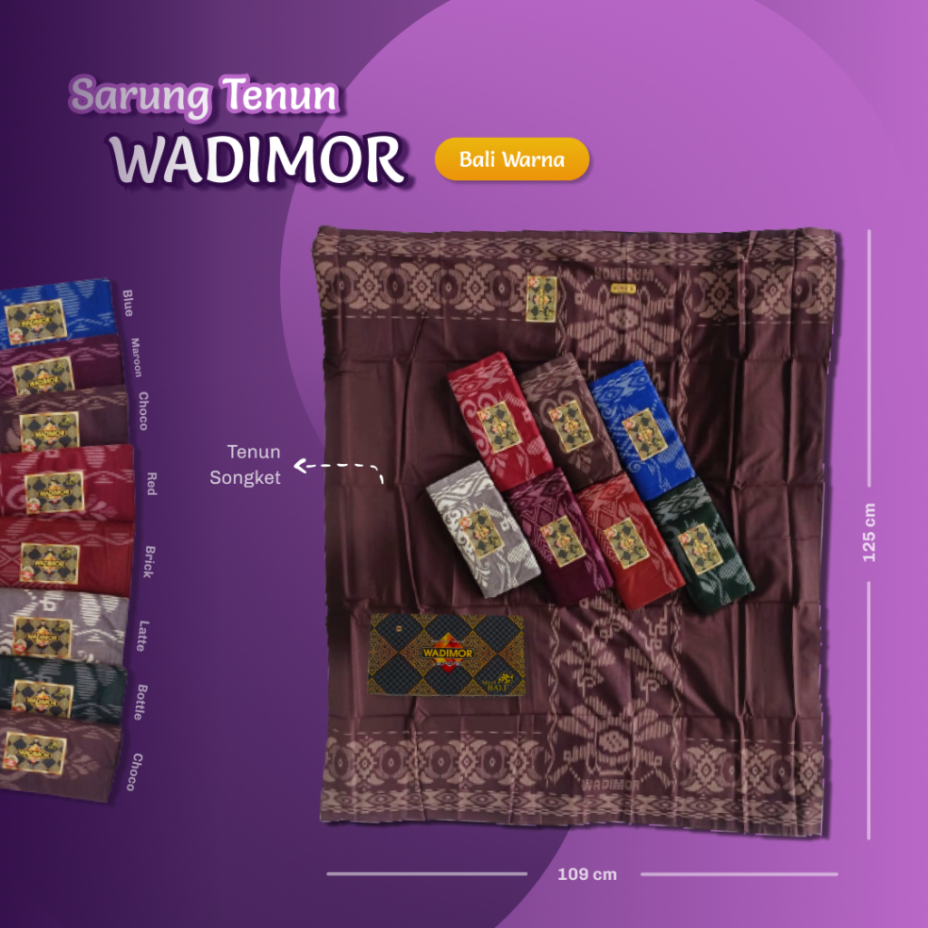 Sarung Wadimor Balimoon Warna | Tenun Songket