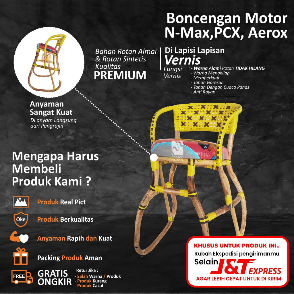 Jok Kursi Bonceng Boncengan Anak Motor NMAX, PCX & AEROX di depan