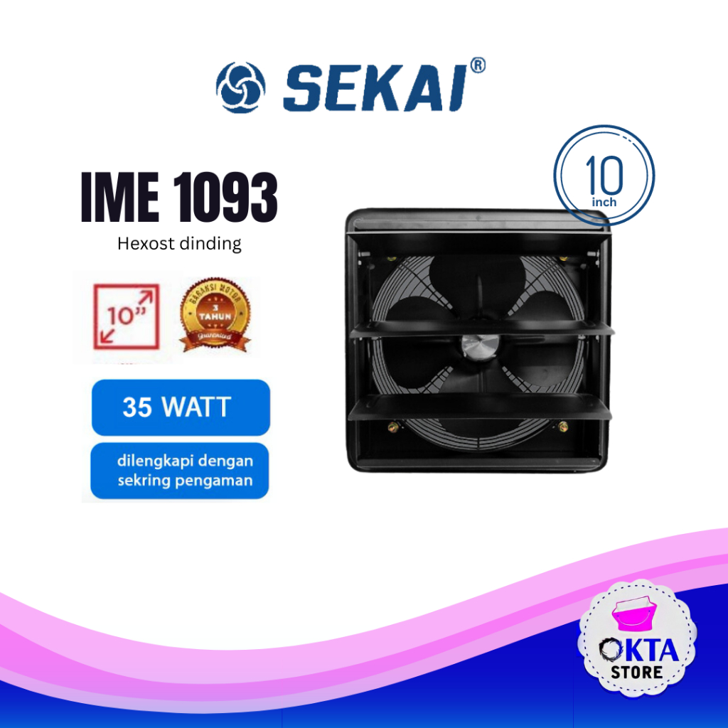 Sekai Exhaust Fan IME 1093 NS / Kipas Angin Hexos Dinding 10&quot; inc / Kipas industri