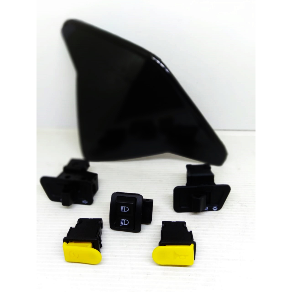 visor honda beat carbu karbu ABS black + Tombol Saklar Set