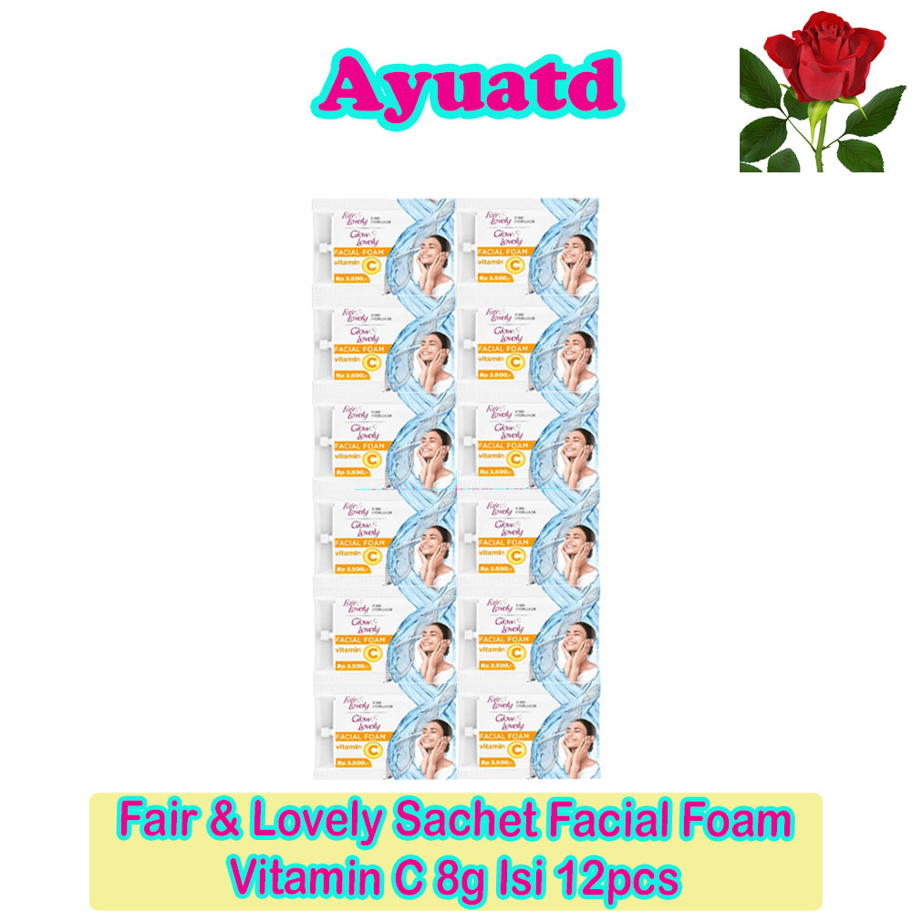 Fair &amp; Lovely Bright C Glow Facial Foam Sachet 8g Isi 12pcs