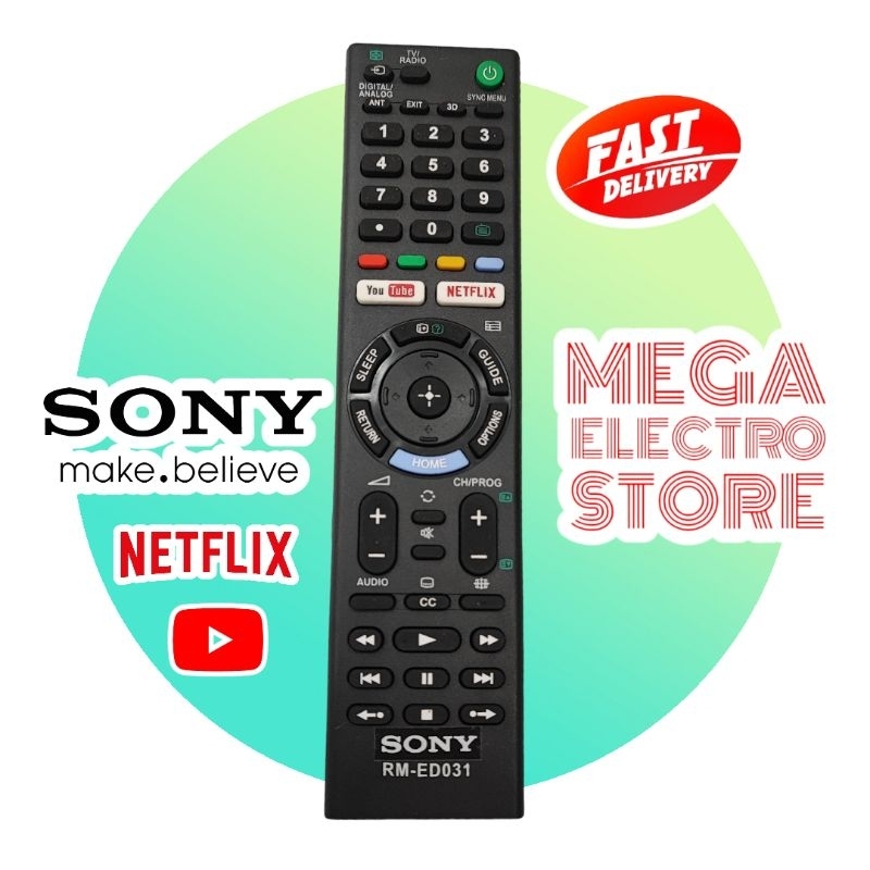 REMOTE TV SONY LED LCD SMART NETFLIX - K1