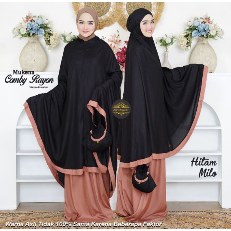 Mukenah traveling 2in1 comby new/ bahan Rayon viscose premium adem &amp; lembut