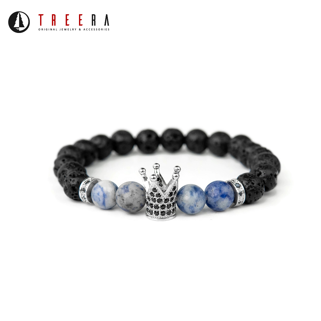 Treera Turqoise Crown Gelang Batu Alam Asli Pria Premium Original