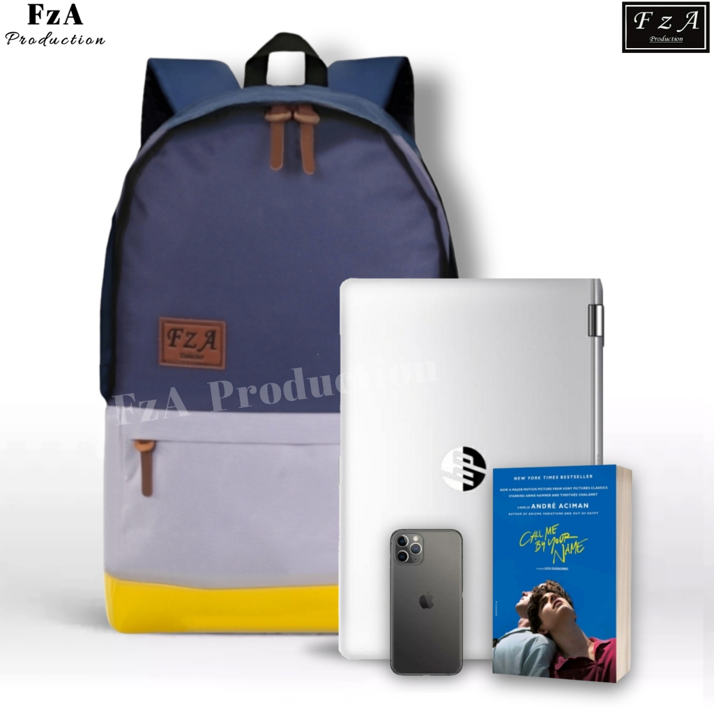 FzA Official - Big Promo..Tas Ransel Distro sekolah kuliah Kerja Pria 4286CV Tas Ransel Laptop - Baby Blue