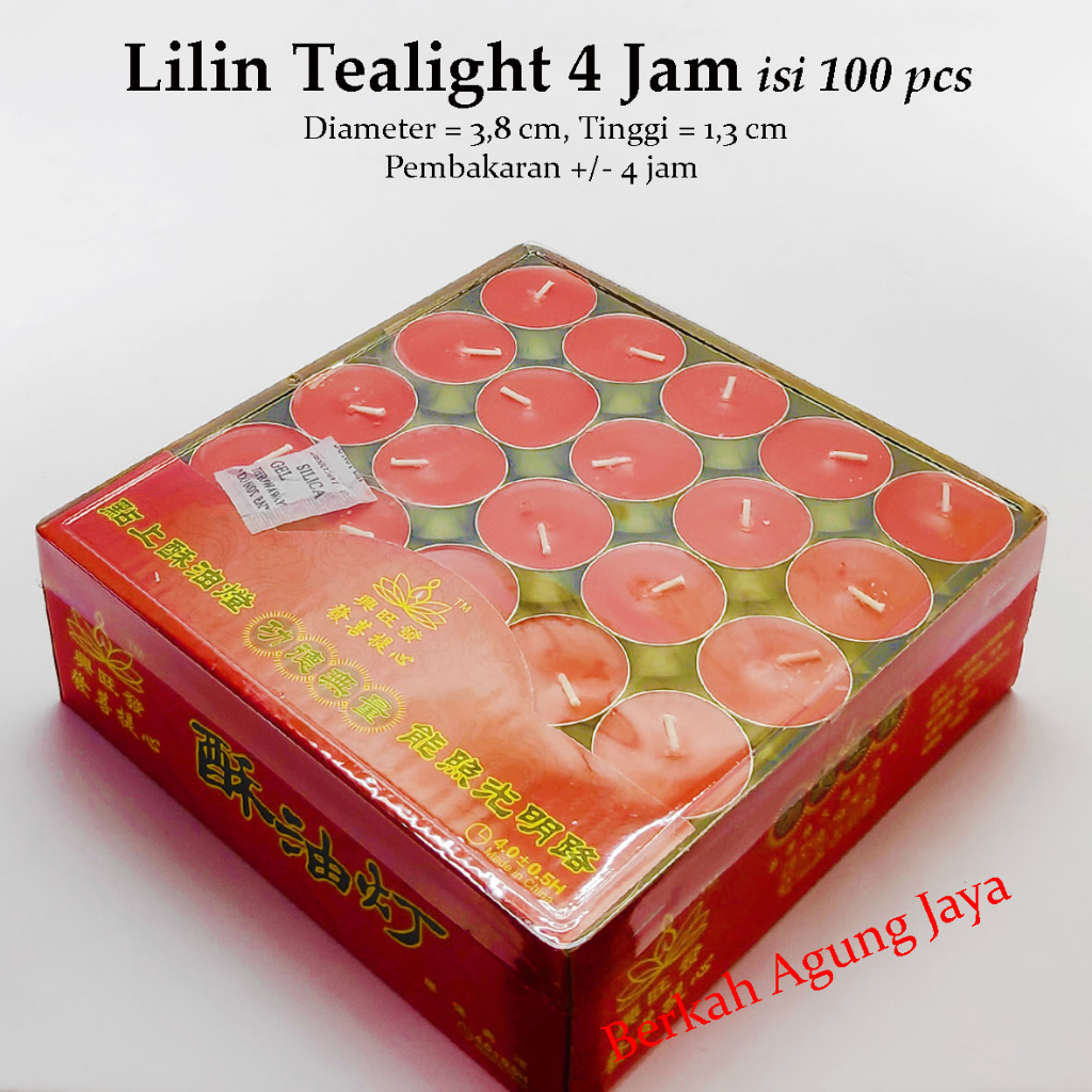 Lilin tea light / Lilin Tidak Aroma / Lilin kaleng LT  isi 100 Pcs