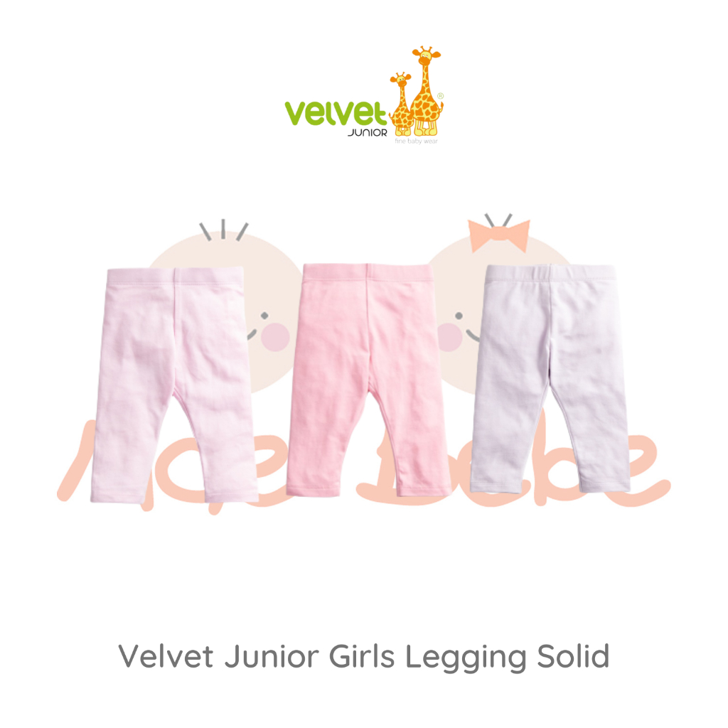 Velvet Junior Girls Legging Solid Legging Polos Bayi Perempuan