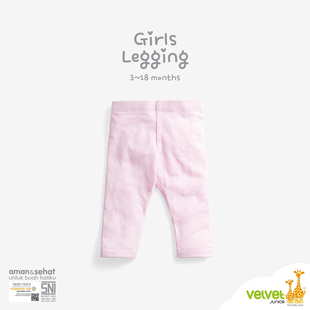 Velvet Junior Girls Legging Solid Legging Polos Bayi Perempuan