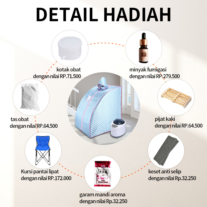 VBELL- Kotak sauna / Portable Steam Sauna Alat Pelangsing Tubuh / Alat Spa /Alat Mandi Uap