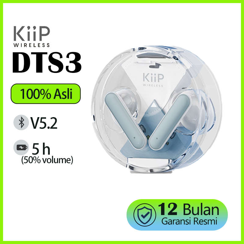 KiiP Wireless DTS3 True Wireless Bluetooth Headset Headphone Earphone Earbuds TWS- High-Quality Sound