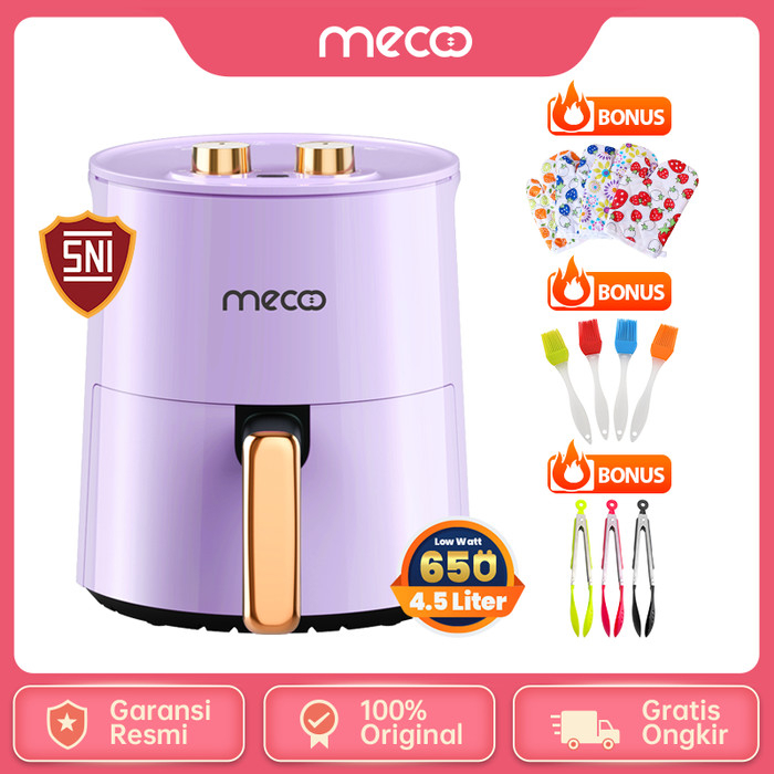 Mecoo Most Aesthetic Air Fryer 650 Low Watt  Air Fryer Manual 4.5 L Lilac Orange  NX-01-JX / NX 01 JX Hemat Listrik &amp; Anti Jeglek Mesin Penggorengan Tanpa Minyak