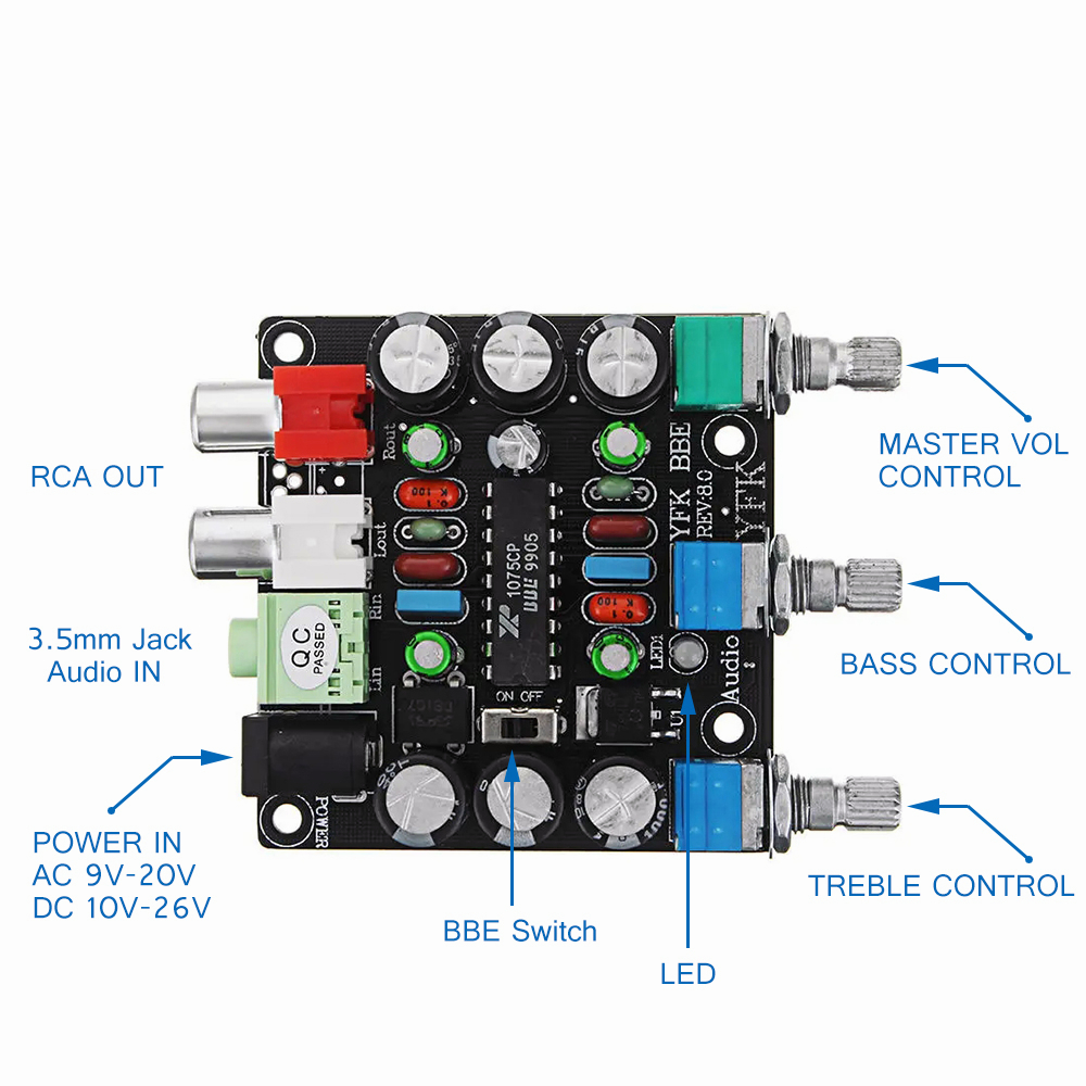 【XR1075】Amplifier  Papan Nada BBE Digital Audio Power Amplifier Prosesor Front-end Pelat Aktuator