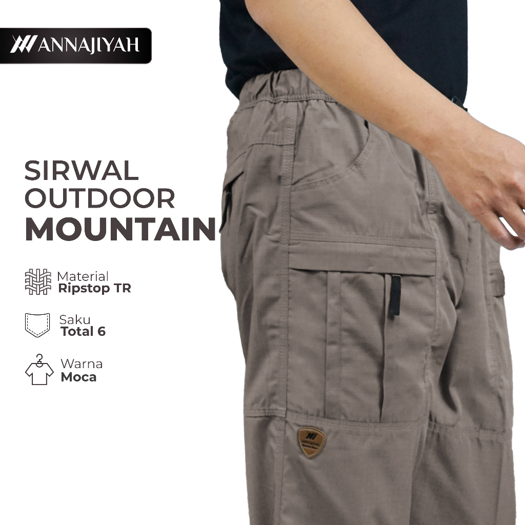 Celana Sirwal Outdoor Mountain Pria Dewasa bahan Ripstop Annajiyah MTL Cingkrang dan Laa Isbal