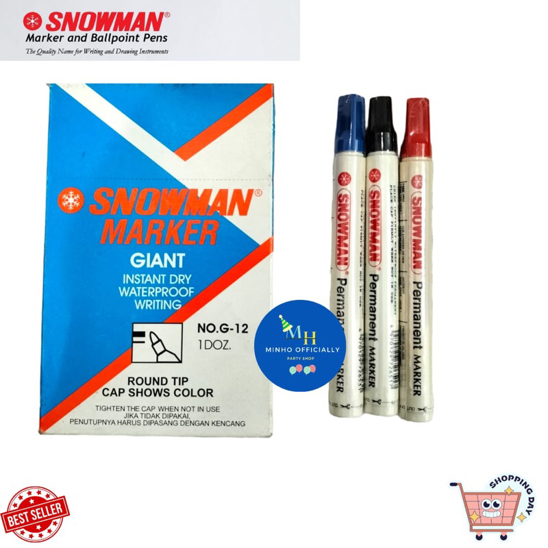 

SPIDOL SNOWMAN PERMANENT MARKER ( KODE G-12) PERPCS