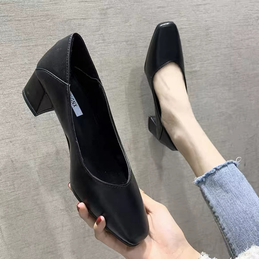 Korean Slip On Casual Office Heels / Sepatu Hak Wanita 5399 (36 - 40)