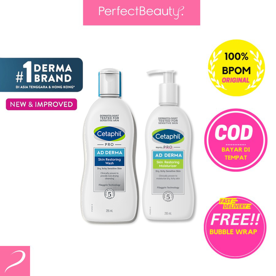 PROMO Cetaphil Pro AD Derma (Wash/Moisturizer) (295ml) ✔BPOM