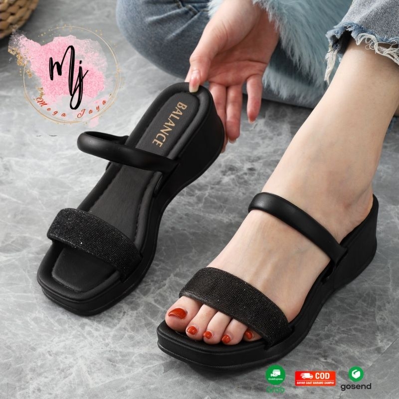 Sandal heels wanita ban 2 diamond terbaru balance 2212- B29