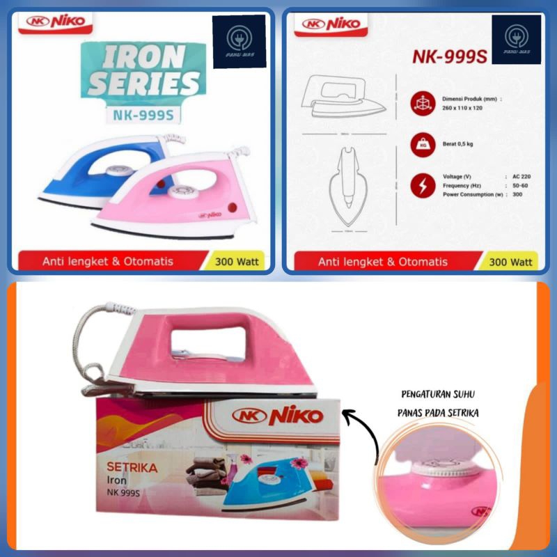 Setrika Niko 999 S/ SETRIKA NIKO TERMURAH/ SETRIKA NIKO ANTI LENGKET